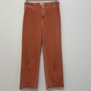 Paige Nellie Wide Leg Culotte Crop Jean Vintage Orange Poppy Women’s Size 27